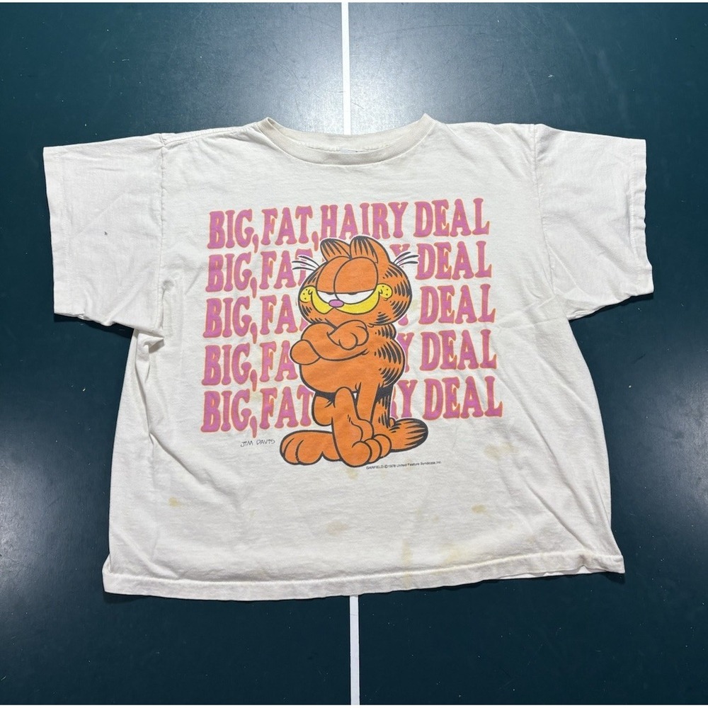 Vintage 1978 Garfield All Over Print T-Shirt Boxy Small Single Stitch Made USA